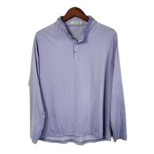 Peter Millar Featherweight Large Purple Lavender Long Sleeve Golf Shirt Foundry
